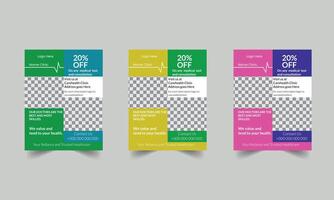 Elegant Flyer design bundle of 03 templates of a4 flyer template, modern template, in blue color, and modern design, perfect for creative professional business Keywords vector