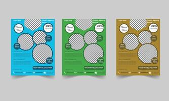 Travel Flyer design template with space for photo background, Use for annual report, proposal, portfolio, brochure,leaflet, catalog, magazine, booklet, template in A4 layout vector