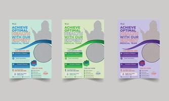 Advertisement Flyer design bundle of 03 templates of a4 flyer template, modern template, in blue color, and modern design, perfect for creative professional business Keywords vector