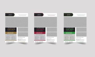 Flyer bundle of 3 templates of a4 flyer template, modern template, in blue color, and modern design, perfect for creative professional business Keywords vector