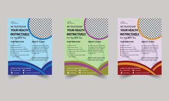 Publication Flyer design bundle of 03 templates of a4 flyer template, modern template, in blue color, and modern design, perfect for creative professional business Keywords vector