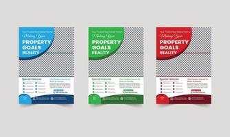bundle of a4 flyer template, modern template, in blue color, and modern design, perfect for creative professional business vector