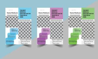 Flyer design template with space for photo background, template in A4 layout vector