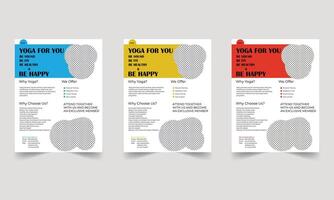 Yoga Flyer Design template with space for photo background, template in A4 layout vector