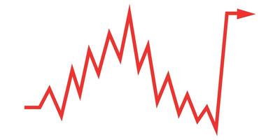 red business line graph vector