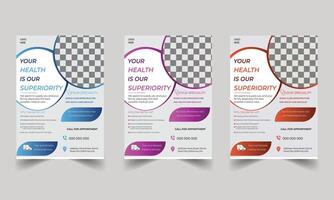 Nice Flyer design template bundle of 03 templates of a4 flyer template, modern template, in blue color, and modern design, perfect for creative professional business Keywords vector