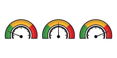 speedometer settings with color difference marks vector
