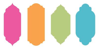 Collection of geometric abstract shapes in Islamic style frames vector