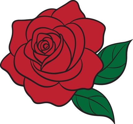 ♡Rose rose♡ red-rose-hand-drawn-cut-out-