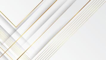 Elegant 3d paper layer background with gold accents vector