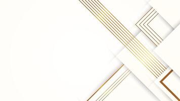 Elegant abstract white background with golden geometric lines vector