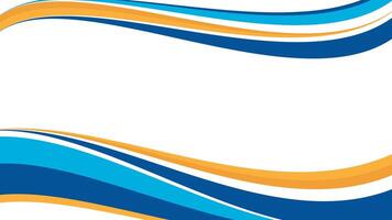 Vibrant blue and orange wave abstract design vector