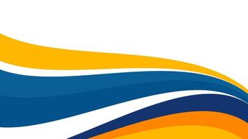 Vibrant blue and orange wave abstract design vector