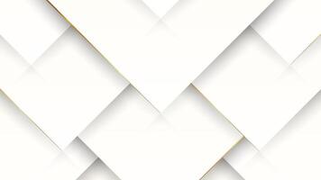 Modern golden geometric lines and 3d white squares on white background vector