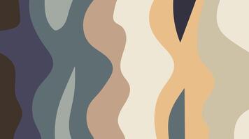 Neutrals abstract wavy line design in shades of brown, gray, beige, and blue. Suitable for backgrounds, prints, textiles, and modern designs. vector