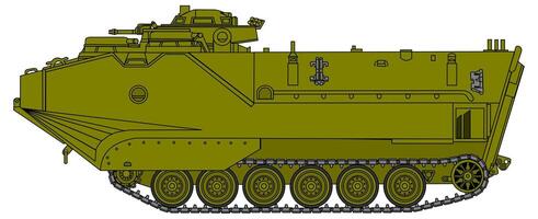 An armored vehicle with a large gun on top vector