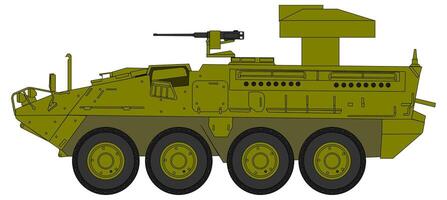 An armored vehicle with a gun mounted on it vector
