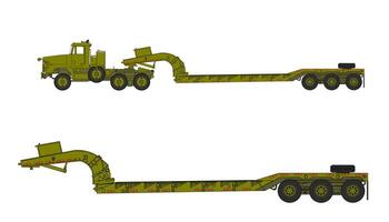 Two different types of trucks with trailers vector