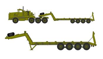 Two different types of military trucks are shown vector
