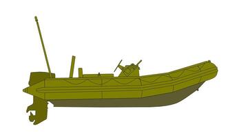 A boat with a green and white color scheme vector