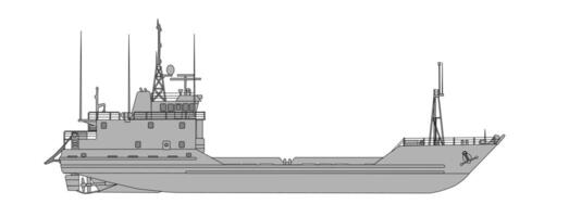 A drawing of a large boat on a white background vector
