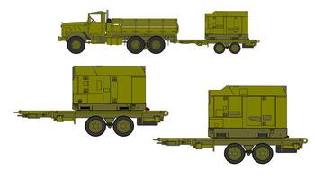 A set of three different types of military trucks vector