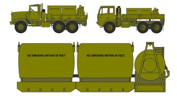 A set of three different types of military vehicles vector
