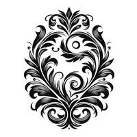 Vintage baroque frame scroll ornament engraving border floral retro pattern vector