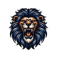 Lion head with open mouth on a white background vector