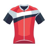 A red and white cycling jersey on a white background vector
