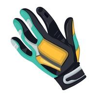 A glove with a yellow and black design vector