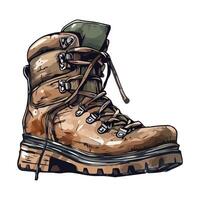 Walking in old army boots, rugged elegance icon isolated vector