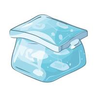 cartoon ice cubes in a bag icon isolated vector