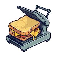 sandwich toaster with sandwich inside icon isolated vector