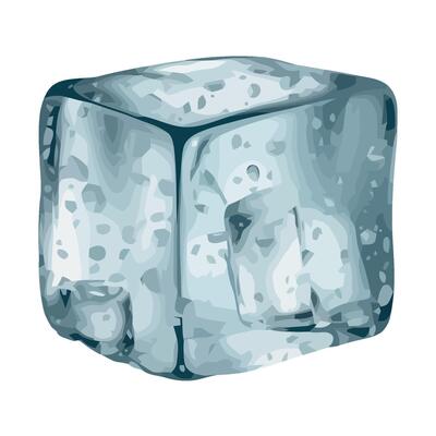 Solid ice cube symbolizes winter frozen drink icon isolated