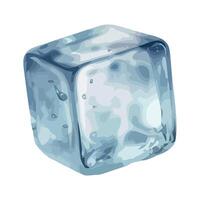 Frozen ice cubes in blue, solid and transparent icon isolated vector