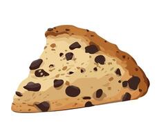 Freshly baked cookie slice, meal delight icon isolated vector