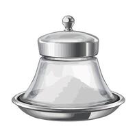 salt in a glass container on white background icon isolated vector