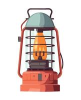 Glowing lantern burning kerosene icon isolated vector