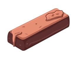 A chocolate bar with a brown crust on it vector