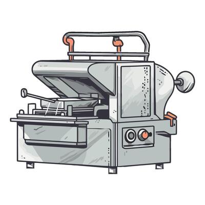Modern machinery isolated on white background icon