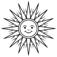 good sunshine on an empty background, illustration line art vector