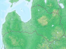 Blank physical topographic map of Latvia photo