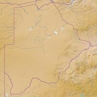 Blank physical topographic map of Botswana photo