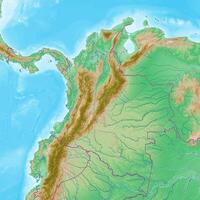 Blank physical topographic map of Colombia photo