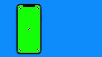 Smartphone on a Blue background. Green screen with marks for tracking digital devices. Mockup. Computer generated image. Easy customizable. video