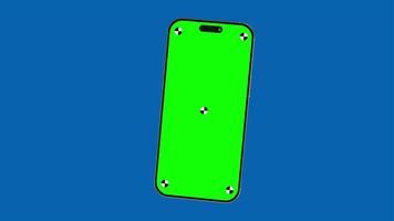 3d render of smartPhone green screen with tracker for tracking screen - phone rotations and movements video