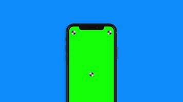 3d render of iPhone green screen with tracker for tracking screen easily. video