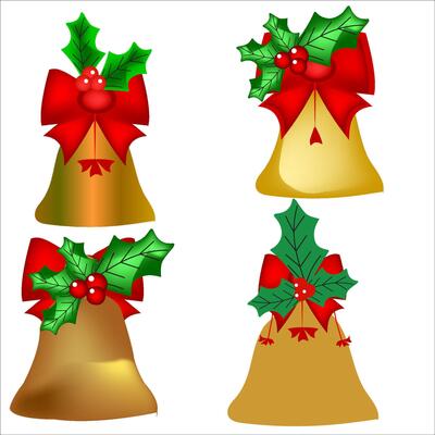 Custom Christmas garland leaf Fishier bells ribbon ,elementgolden, flower, red, green, tree, design