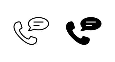 Phone handset with speech bubble icon. Talking on telephone sign symbol vector